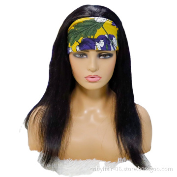 Wholesale Headband Wigs For Black Women, Straight Headband Human Hair Wigs , Colored Blonde 613 Headband wigs Brazilian Hair